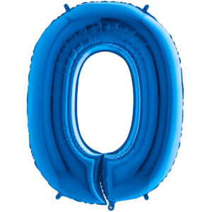 Ballons et hélium, ballons aluminium, ballons chiffres, bleu 36 cm, 0