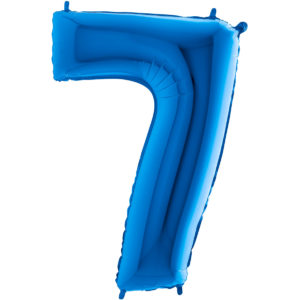 Ballons et hélium, ballons aluminium, ballons chiffres, bleu 36 cm, 7