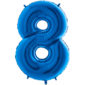Ballons et hélium, ballons aluminium, ballons chiffres, bleu 36 cm, 8