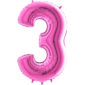Ballons et hélium, ballons aluminium, ballons chiffres, fuchsia, 66 cm, 3