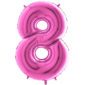 Ballons et hélium, ballons aluminium, ballons chiffres, fuchsia, 66 cm, 8