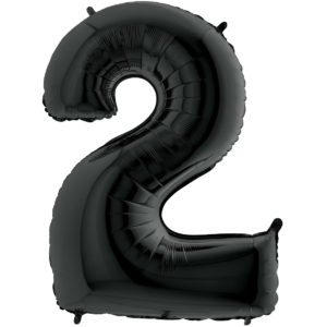 Ballons et hélium, ballons aluminium, ballons chiffres, noir, 66 cm, 2