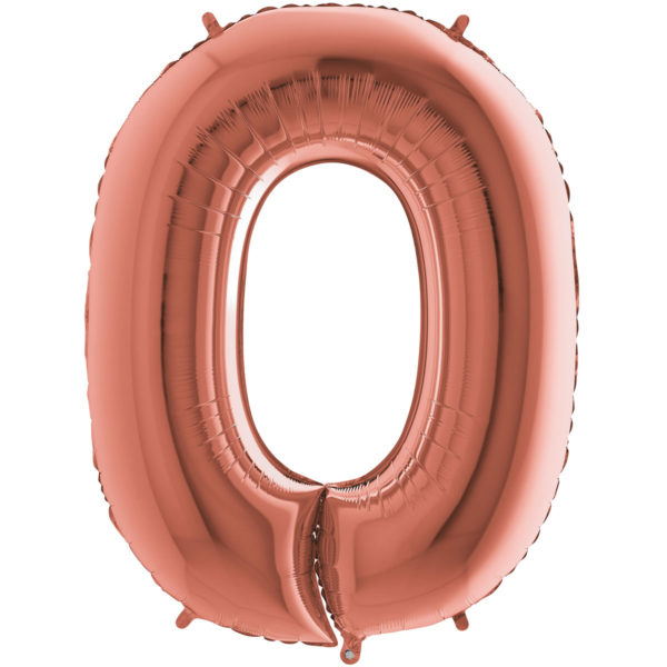 Ballons et hélium, ballons aluminium, ballons chiffres, Rose Gold 36 cm, 0