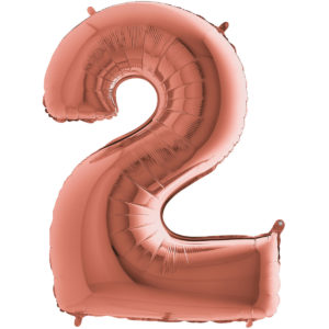 Ballons et hélium, ballons aluminium, ballons chiffres, Rose Gold 36 cm, 2