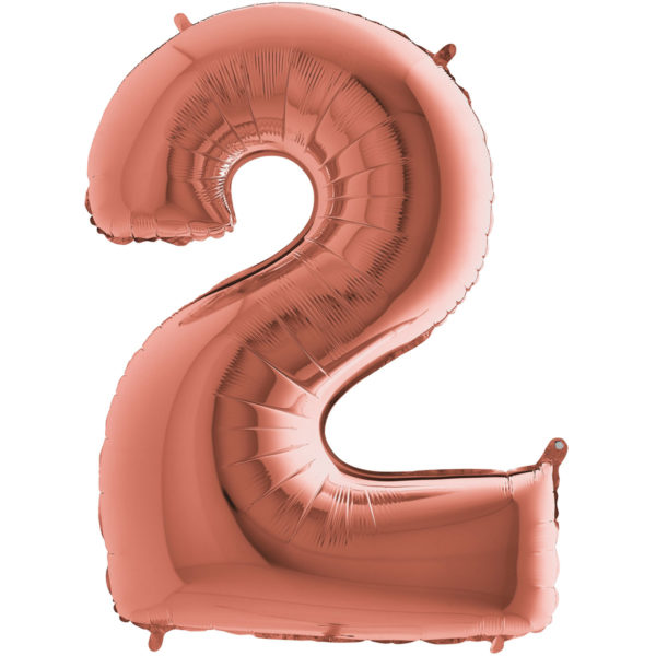 Ballons et hélium, ballons aluminium, ballons chiffres, Rose Gold 36 cm, 2