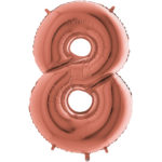 Ballons et hélium, ballons aluminium, ballons chiffres, Rose Gold 36 cm, 8