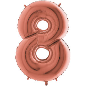Ballons et hélium, ballons aluminium, ballons chiffres, Rose Gold 36 cm, 8