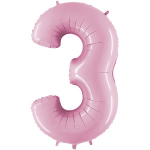 Ballons et hélium, ballons aluminium, ballons chiffres, rose pastel, 66 cm, 3