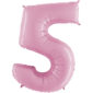 Ballons et hélium, ballons aluminium, ballons chiffres, rose pastel, 66 cm, 5