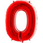 Ballons et hélium, ballons aluminium, ballons chiffres, rouge, 66 cm, 0
