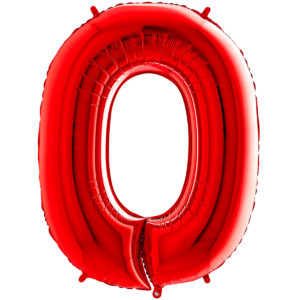 Ballons et hélium, ballons aluminium, ballons chiffres, Rouge 36 cm, 0