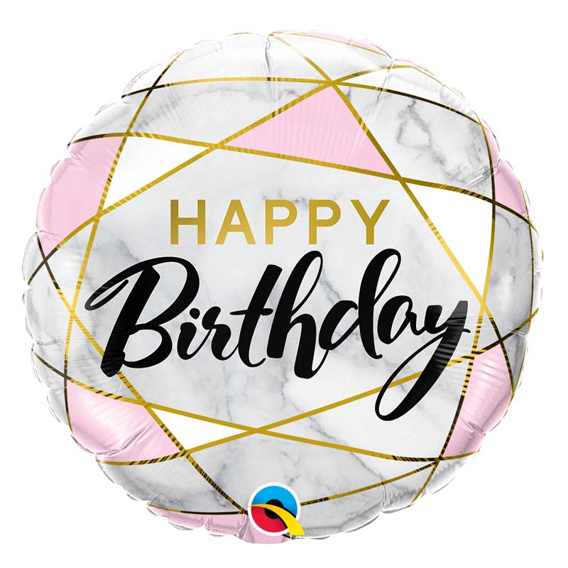 Ballons et hélium, ballons aluminium, ballons d anniversaire, marbré rose