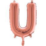 Ballons et hélium, Ballons aluminium, Ballons lettres, 36 cm, rose gold, U