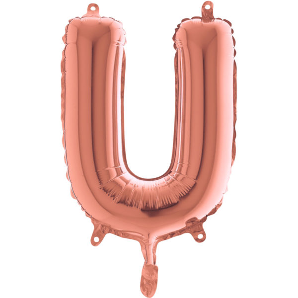 Ballons et hélium, Ballons aluminium, Ballons lettres, 36 cm, rose gold, U