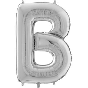 Ballons et hélium, ballons aluminium, ballons lettres, 66 cm, argent, B