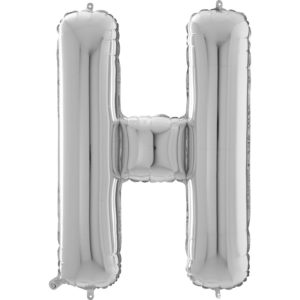 Ballons et hélium, ballons aluminium, ballons lettres, 66 cm, argent, H
