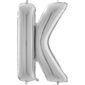 Ballons et hélium, ballons aluminium, ballons lettres, 66 cm, argent, K