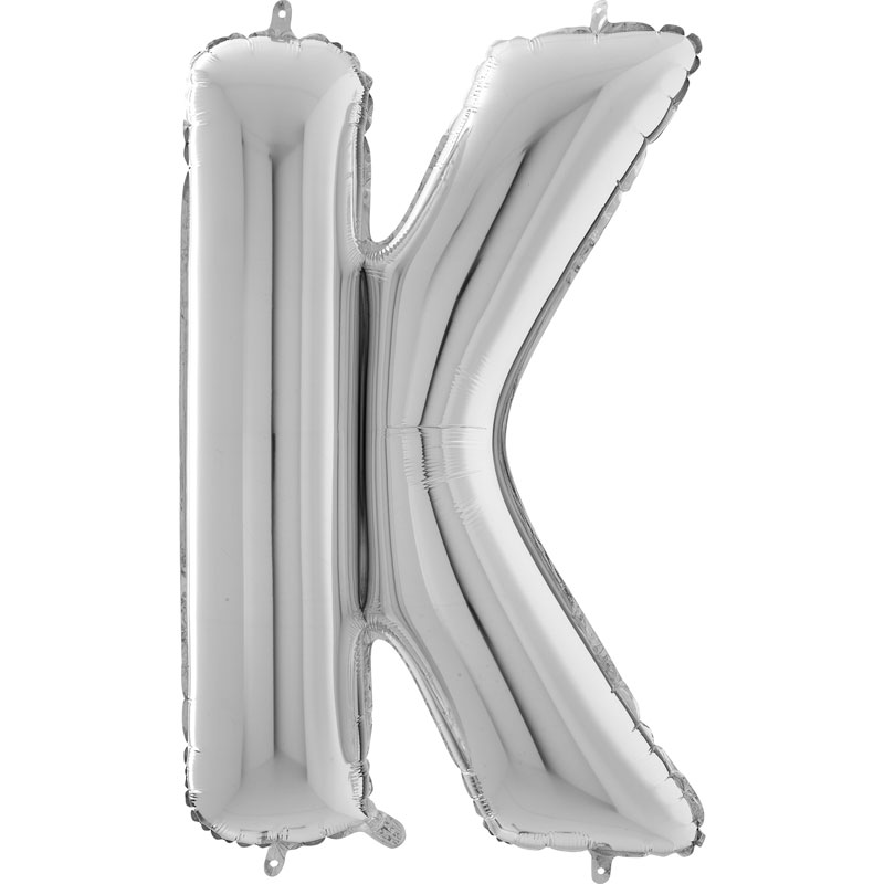 Ballons et hélium, ballons aluminium, ballons lettres, 66 cm, argent, K