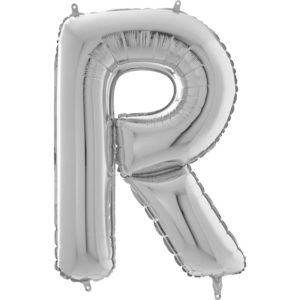 Ballons et hélium, ballons aluminium, ballons lettres, 66 cm, argent, R