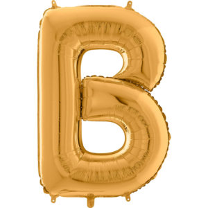 Ballons et hélium, ballons aluminium, ballons lettres, 66 cm, or, B