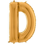 Ballons et hélium, ballons aluminium, ballons lettres, 66 cm, or, D