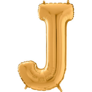 Ballons et hélium, ballons aluminium, ballons lettres, 66 cm, or, J