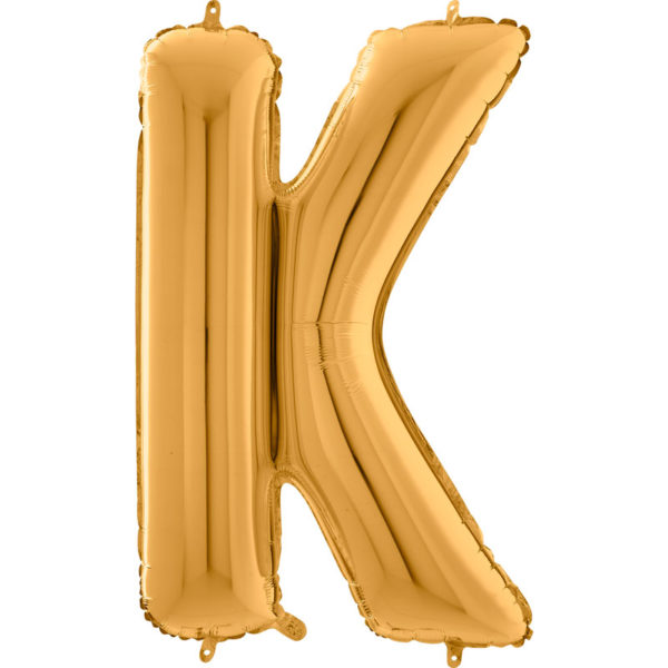 Ballons et hélium, ballons aluminium, ballons lettres, 66 cm, or, K
