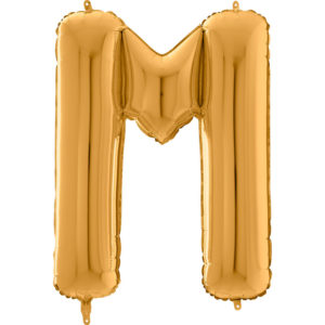 Ballons et hélium, ballons aluminium, ballons lettres, 66 cm, or, M