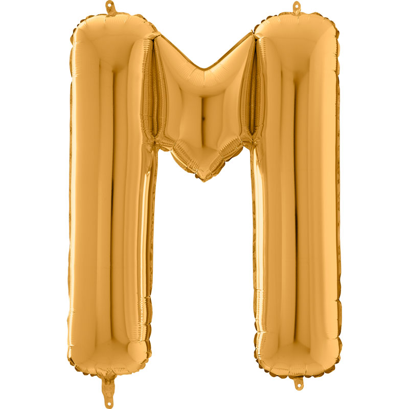Ballons et hélium, ballons aluminium, ballons lettres, 66 cm, or, M