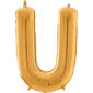 Ballons et hélium, ballons aluminium, ballons lettres, 66 cm, or, U