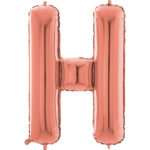 Ballons et hélium, ballons aluminium, ballons lettres, 66 cm, rose gold, H