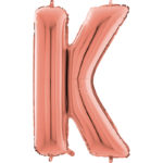 Ballons et hélium, ballons aluminium, ballons lettres, 66 cm, rose gold, K