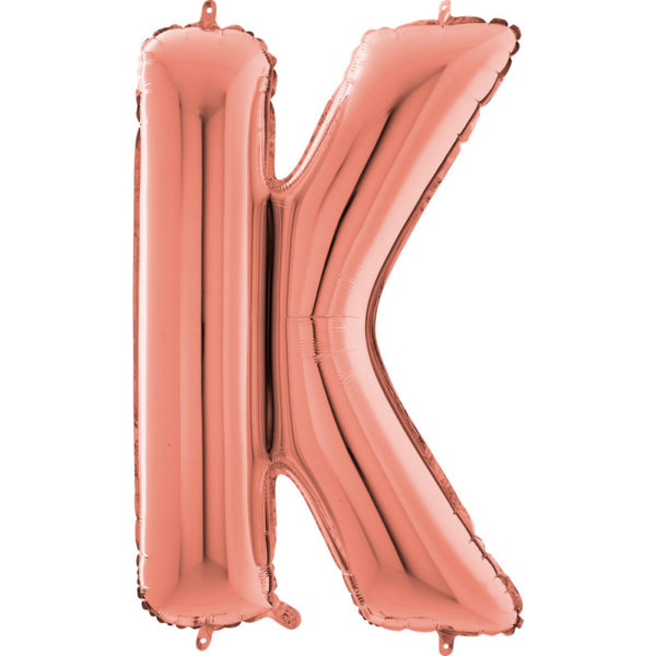 Ballons et hélium, ballons aluminium, ballons lettres, 66 cm, rose gold, K