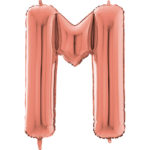 Ballons et hélium, ballons aluminium, ballons lettres, 66 cm, rose gold, M