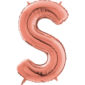 Ballons et hélium, ballons aluminium, ballons lettres, 66 cm, rose gold, S