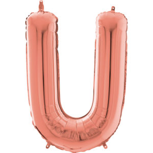 Ballons et hélium, ballons aluminium, ballons lettres, 66 cm, rose gold, U