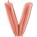 Ballons et hélium, ballons aluminium, ballons lettres, 66 cm, rose gold, V