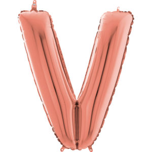 Ballons et hélium, ballons aluminium, ballons lettres, 66 cm, rose gold, V