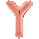 Ballons et hélium, ballons aluminium, ballons lettres, 66 cm, rose gold, Y