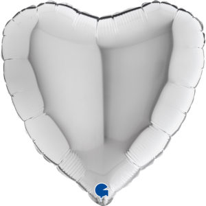 Ballons et hélium, Ballons aluminium, Ballons mariage, Coeur, 46 cm, Argent
