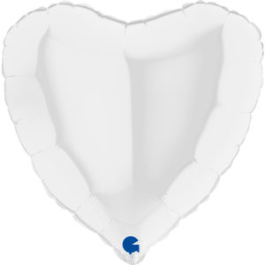 Ballons et hélium, Ballons aluminium, Ballons mariage, Coeur, 46 cm, blanc
