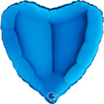 Ballons et hélium, Ballons aluminium, Ballons mariage, Coeur, 91 cm, bleu