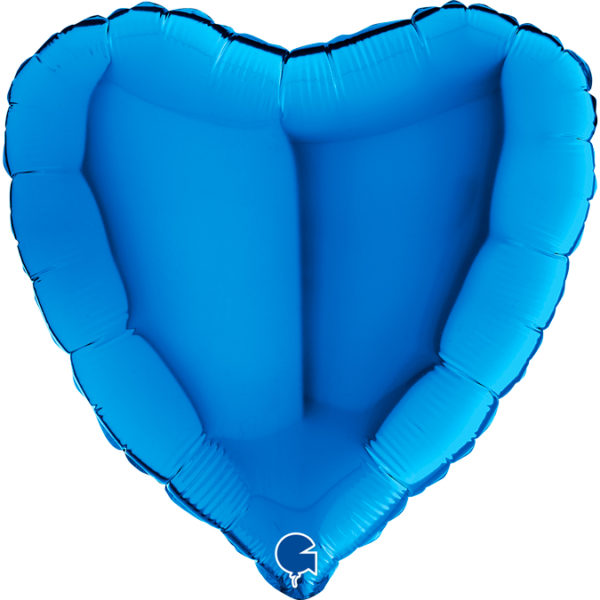 Ballons et hélium, Ballons aluminium, Ballons mariage, Coeur, 91 cm, bleu