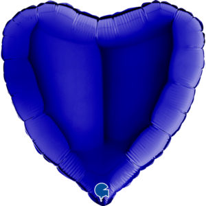 Ballons et hélium, Ballons aluminium, Ballons mariage, Coeur, 46 cm, bleu marine