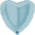 Ballons et hélium, Ballons aluminium, Ballons mariage, Coeur, 46 cm, bleu pastel