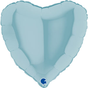 Ballons et hélium, Ballons aluminium, Ballons mariage, Coeur, 46 cm, bleu pastel