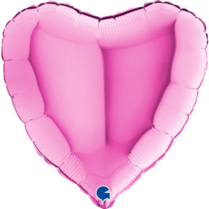 Ballons et hélium, Ballons aluminium, Ballons mariage, Coeur, 46 cm, fuchsia
