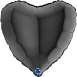 Ballons et hélium, ballons aluminium, ballons mariage, coeur, 46 cm, noir