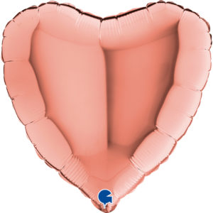 Ballons et hélium, ballons aluminium, ballons mariage, coeur, 46 cm, rose gold