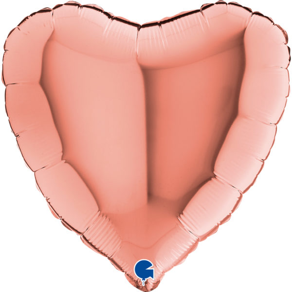 Ballons et hélium, ballons aluminium, ballons mariage, coeur, 46 cm, rose gold